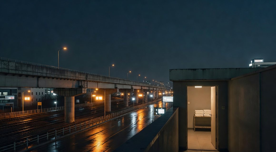 복도 끝 조용한 방의 문 — 소규모 매장이 많은 도시